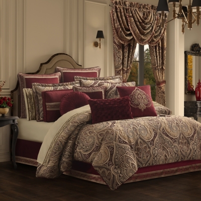 J. Queen New York Calistoga Queen 4 Piece Comforter Set, Crimson