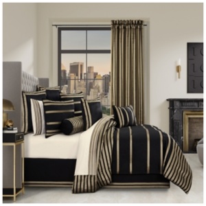 J. Queen New York Calvari King 4 Piece Comforter Set, Black