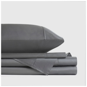 J. Queen New York Premier Sateen 4-Piece King Sheet Set, Graphite