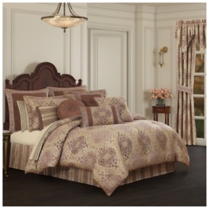 J. Queen New York Weston 4-Piece California King Comforter Set with bed skirt, Terracotta