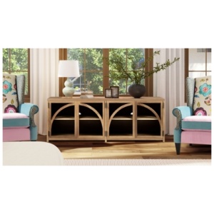 Jennifer Taylor Home Oliver 65" TV Stand, Natural Brown