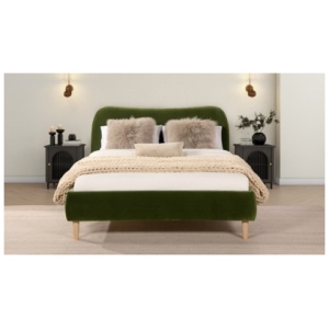 Jennifer Taylor Home Roman Queen Upholstered Platform Bed, Olive Green