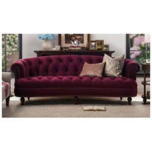Jennifer Taylor home La Rosa Chesterfield Sofa, Burgundy