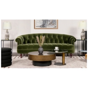 Jennifer Taylor home La Rosa Chesterfield Sofa, Olive Green
