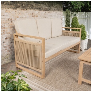 Jonathan Y Gable Outdoor Sofa, Light Teak