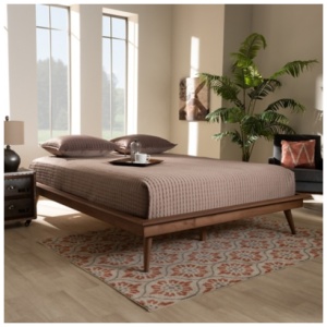 Karine Queen Platform Bed, Ash Walnut