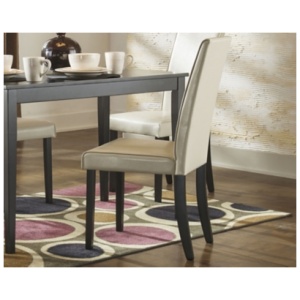 Kimonte Upholstered Dining Chair Leather, Ivory