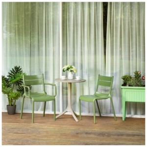 Lagoon Naples Outdoor Dining Chair (Set of 2), Olive Green