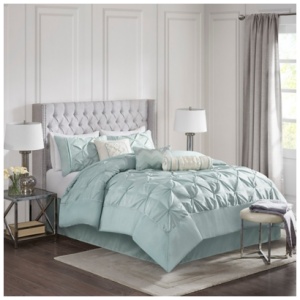 Laurel California King 7 Piece Tufted Comforter Set, Seafoam