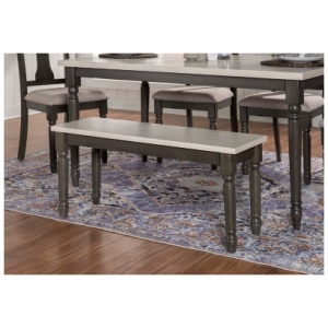 Linon 14" Wesley Dining Bench, Dark Gray