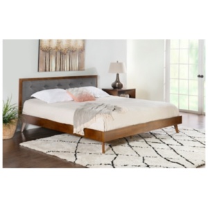 Linon Adair King Platform Bed, Brown/Gray