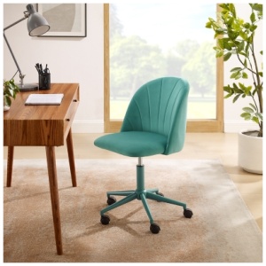 Linon Belle Home Office Desk Chair, Aqua