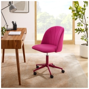 Linon Belle Home Office Desk Chair, Hot Pink