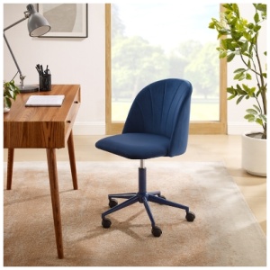 Linon Belle Home Office Desk Chair, Navy Blue
