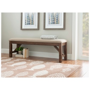 Linon Benton Dining Bench, Rustic Umber