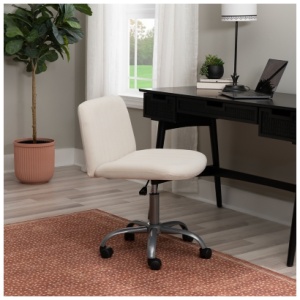 Linon Bobbi Home Office Desk Chair, Off White
