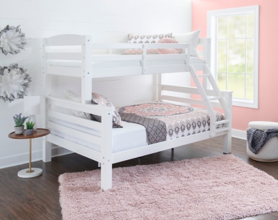 Linon Cale Twin Over Full Bunk Bed, White
