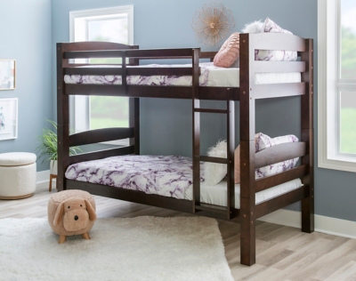 Linon Cale Twin Over Twin Bunk Bed, Espresso