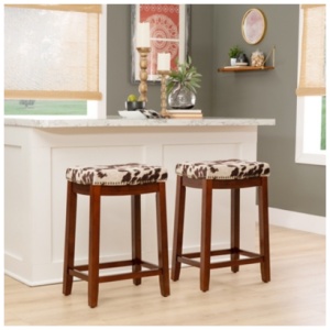 Linon Claridge Counter Height Bar Stool, Brown