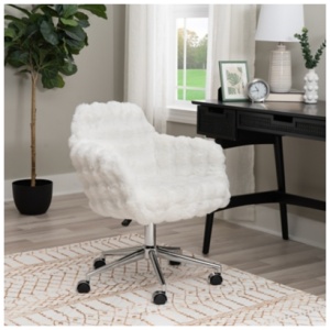 Linon Fiona Home Office Desk Chair, White