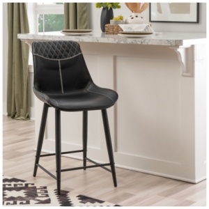 Linon Griffin Counter Height Bar Stool, Black