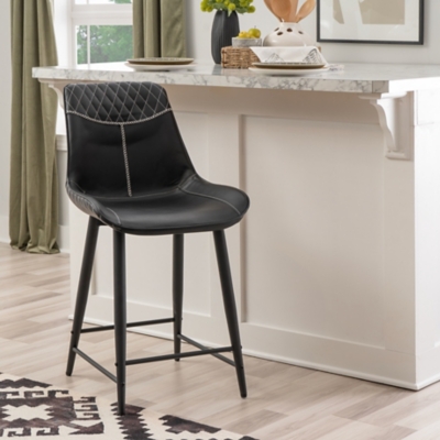 Linon Griffin Counter Height Bar Stool, Black