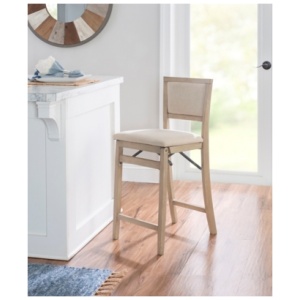 Linon Marley Pad Back Folding Counter Stool, Gray Wash