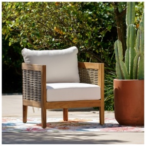 Linon Outdoor Club Chair, Brown