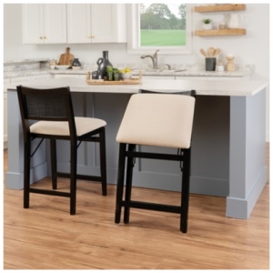 Linon Pacey Counter Height Bar Stool, Black