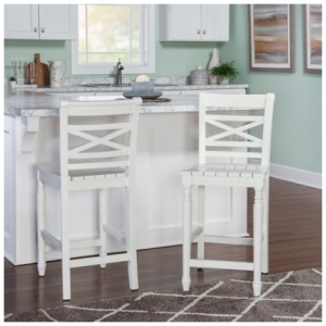 Linon Starke Counter Height Bar Stool, White