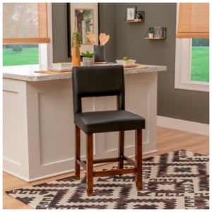 Linon Vega Counter Height Bar Stool, Black