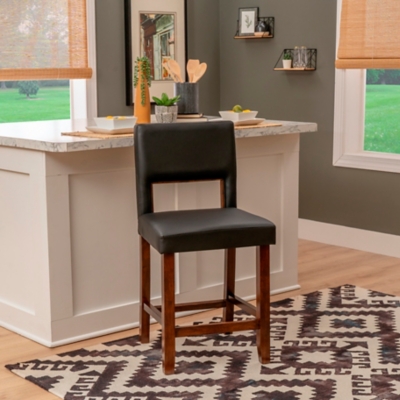Linon Vega Counter Height Bar Stool, Black