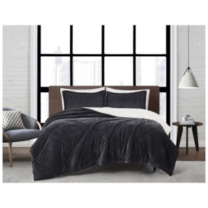London Fog Plush 2-Piece Twin XL Comforter Set, Gray