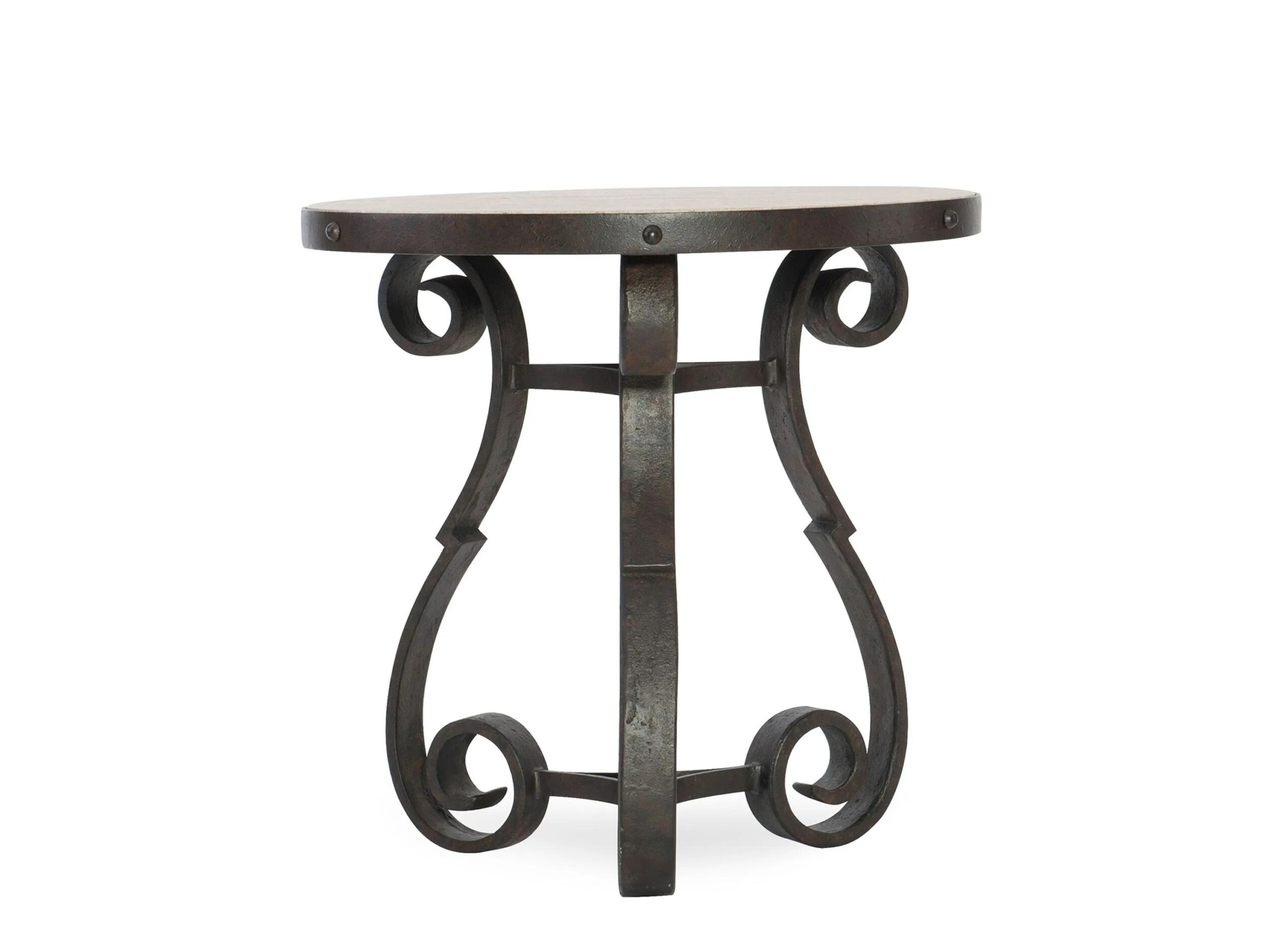 Luckenbach Metal and Stone End Table