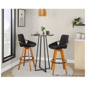 LumiSource Cosmo Bar Height Bar Stool, Black