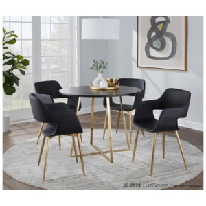 LumiSource Cosmo Dining Table, Black