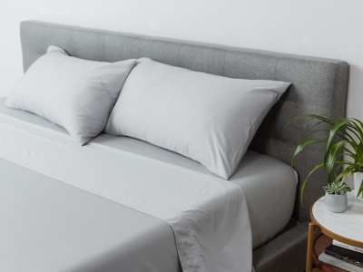 MOLECULE Percale Performance 4-Piece Full Sheet Set, Cloud Gray