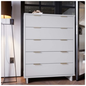 Manhattan Comfort 38" 5 Drawer Dresser, White