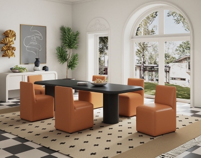 Manhattan Comfort Anna Dining Chair, Saddle