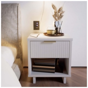 Manhattan Comfort Granville 18" 1 Drawer Nightstand, White