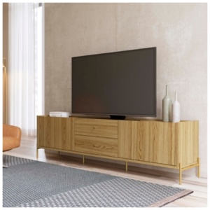 Manhattan Comfort Jasper 86.69" TV Stand, Oak