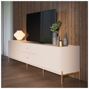 Manhattan Comfort Jasper 86.69" TV Stand, Off White