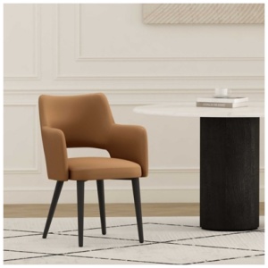 Manhattan Comfort Tremont Dining Arm Chair, Saddle