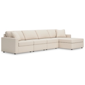 Modmax 4-Piece Modular Next-Gen Nuvella™ Performance Fabric Sectional with Chaise, Oyster