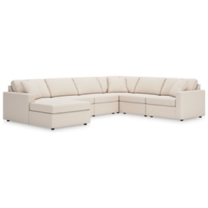 Modmax 6-Piece Modular Next-Gen Nuvella™ Performance Fabric Sectional with Chaise, Oyster
