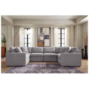 Modmax Next-Gen Nuvella™ Performance Fabric 6-Piece Sectional, Granite