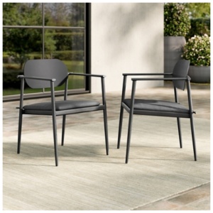 Modway Aeris Outdoor Dining Chair (Set of 2), Charcoal