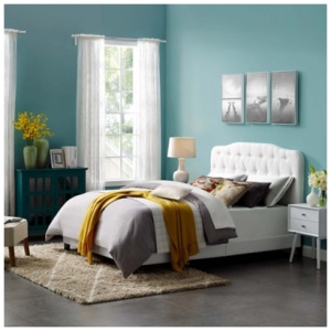 Modway Amelia Full Upholstered Bed, White