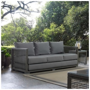 Modway Aura Outdoor Sofa, Gray/Gray