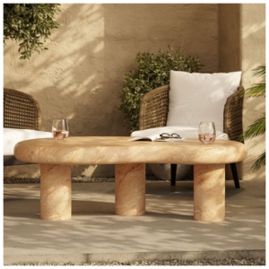 Modway Elowen Outdoor Coffee Table, Travertine